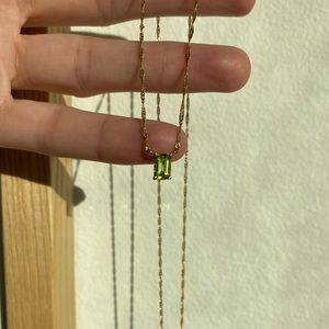 Newly custom made 14k gold and peridot necklace